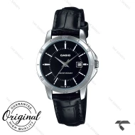ساعت کاسیو اورجینال زنانه LTP-V004L-1A بند چرم مشکی Casio-10315-L