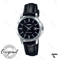 ساعت کاسیو اورجینال زنانه LTP-V004L-1A بند چرم مشکی Casio-10315-L