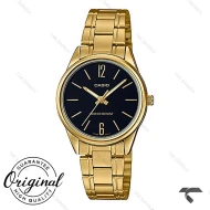 ساعت کاسیو LTP-V005G-1B زنانه طلایی صفحه مشکی Casio-10321-L