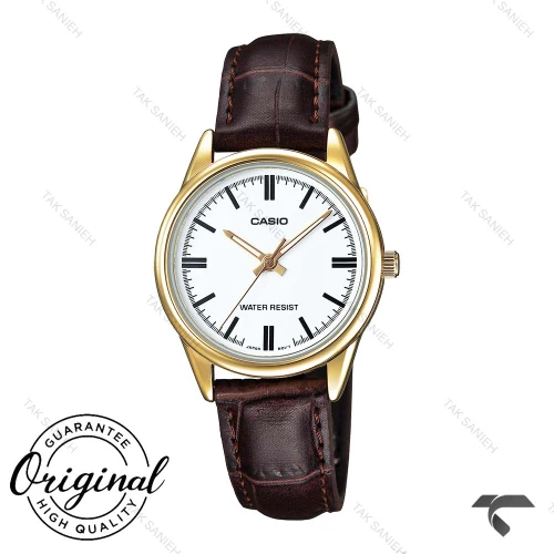 ساعت کاسیو زنانه LTP-V005GL-7AU اورجینال طلایی صفحه سفید Casio-10324-L