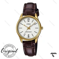 ساعت کاسیو زنانه LTP-V005GL-7B طلایی بند چرم قهوه ای Casio-10325-L