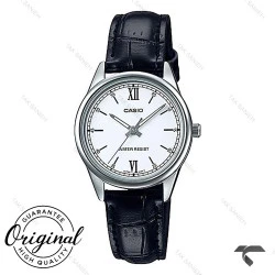 ساعت کاسیو زنانه LTP-V005L-7B2 سیلور بند چرم مشکی Casio-10328-L