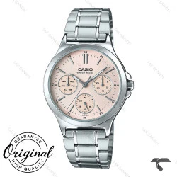 ساعت کاسیو زنانه LTP-V300D-4A سیلور صفحه صورتی Casio-10339-L