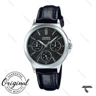 ساعت کاسیو LTP-V300L-1A زنانه اورجینال بند چرم مشکی Casio-10341-L