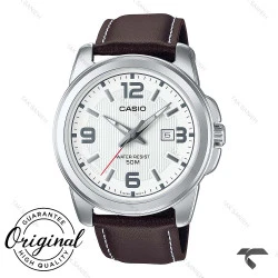 ساعت کاسیو بند چرم MTP-1314L-7AV مردانه صفحه سفید Casio-10363-G