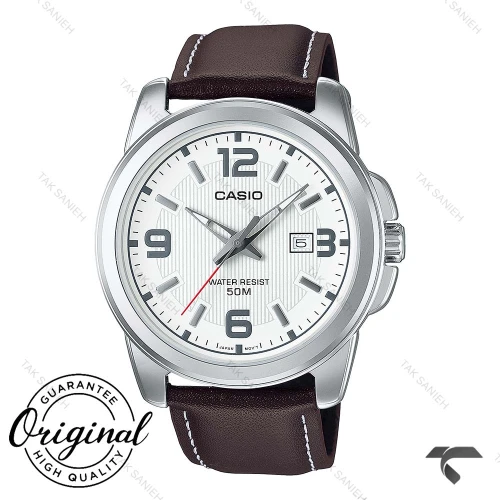 ساعت کاسیو بند چرم MTP-1314L-7AV مردانه صفحه سفید Casio-10363-G