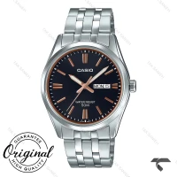 ساعت کاسیو مردانه MTP-1335D-1A2V صفحه مشکی ایندکس رزگلد Casio-10364-G