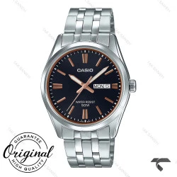 ساعت کاسیو مردانه MTP-1335D-1A2V صفحه مشکی ایندکس رزگلد Casio-10364-G