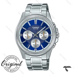 ساعت کاسیو مردانه کورنوگراف MTP-1375D-2A1V سیلور صفحه سرمه ای Casio-10369-G