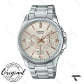 ساعت کاسیو مردانه MTP-1375D-7A2V سه موتوره ایندکس رزگلد Casio-10372-G