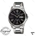 ساعت کاسیو MTP-1384D-1AV مردانه سیلور صفحه مشکی Casio-10373-G