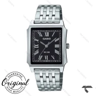ساعت کاسیو مردانه مستطیلی MTP-B190D-1BV سیلور صفحه مشکی Casio-10377-G