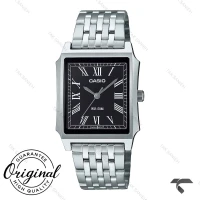 ساعت کاسیو مردانه مستطیلی MTP-B190D-1BV سیلور صفحه مشکی Casio-10377-G