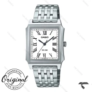 ساعت کاسیو مستطیلی مردانه MTP-B190D-7BV سیلور صفحه سفید Casio-10378-G