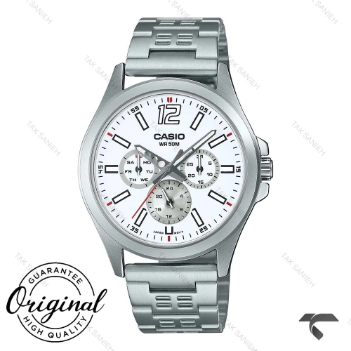 ساعت کاسیو مردانه MTP-E350D-7BV سیلور کرنوگراف Casio-10380-G