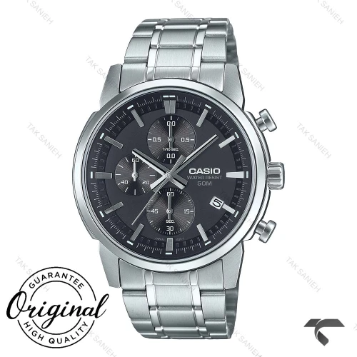 ساعت کاسیو مردانه MTP-E510D-1A1V کورنوگراف سیلور صفحه طوسی Casio-10381-G