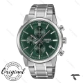 ساعت کاسیو MTP-E510D-3AV مردانه کورنوگراف سیلور صفحه سبز Casio-10383-G