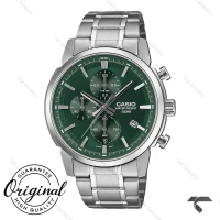 ساعت کاسیو MTP-E510D-3AV مردانه کورنوگراف سیلور صفحه سبز Casio-10383-G