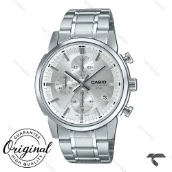 ساعت کاسیو مردانه کورنوگراف MTP-E510D-7AV تمام سیلور Casio-10385-G