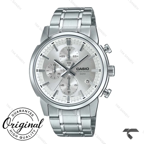کاسیو مردانه کورنوگراف MTP-1375D-2A1V سیلور صفحه سرمه ای Casio-10369-G