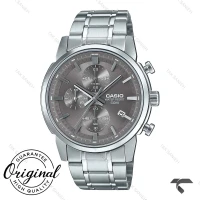 کاسیو سه موتوره MTP-E510D-8AV مردانه سیلور صفحه طوسی Casio-10386-G
