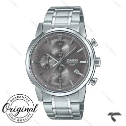 کاسیو سه موتوره MTP-E510D-8AV مردانه سیلور صفحه طوسی Casio-10386-G