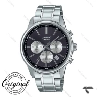 کاسیو مردانه کورنوگراف MTP-E515D-1AV سیلور صفحه پاندا Casio-10387-G
