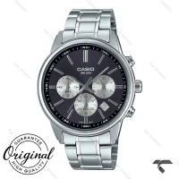 کاسیو مردانه کورنوگراف MTP-E515D-1AV سیلور صفحه پاندا Casio-10387-G