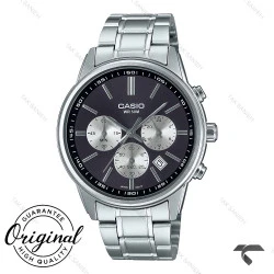 کاسیو مردانه کورنوگراف MTP-E515D-1AV سیلور صفحه پاندا Casio-10387-G