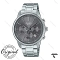 ساعت کاسیو مردانه سه موتوره MTP-E515D-8AV سیلور صفحه خاکستری Casio-10389-G