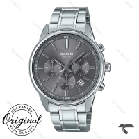 ساعت کاسیو مردانه سه موتوره MTP-E515D-8AV سیلور صفحه خاکستری Casio-10389-G