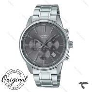 ساعت کاسیو مردانه سه موتوره MTP-E515D-8AV سیلور صفحه خاکستری Casio-10389-G