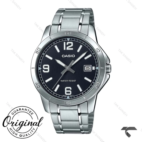 کاسیو فلزی MTP-V004D-1B2U مردانه صفحه مشکی Casio-10398-G