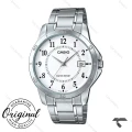 ساعت کاسیو مردانه MTP-V004D-7BU سیلور صفحه سفید Casio-10401-G