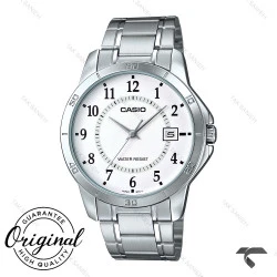 ساعت کاسیو مردانه MTP-V004D-7BU سیلور صفحه سفید Casio-10401-G