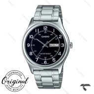 کاسیو مردانه MTP-V006D-1B2U سیلور صفحه مشکی دو تقویمه Casio-10407-G