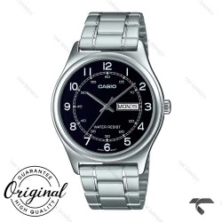 کاسیو مردانه MTP-V006D-1B2U سیلور صفحه مشکی دو تقویمه Casio-10407-G