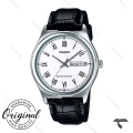 کاسیو کلاسیک MTP-V006L-7BU بند چرم مشکی صفحه سفید Casio-10415-G