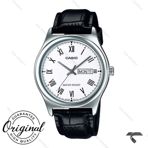 کاسیو کلاسیک MTP-V006L-7BU بند چرم مشکی صفحه سفید Casio-10415-G