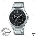 ساعت کاسیو MTP-V300D-1A مردانه سیلور صفحه مشکی Casio-10416-G