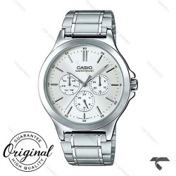 ساعت کاسیو مردانه MTP-V300D-7A فول دیت نقره ای Casio-10418-G