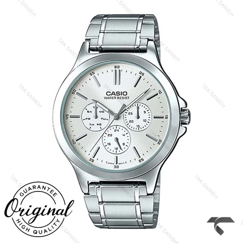ساعت کاسیو مردانه MTP-V300D-7A فول دیت نقره ای Casio-10418-G