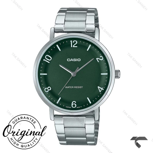 ساعت کاسیو مردانه MTP-VT03D-3B سیلور صفحه سبز Casio-10423-G