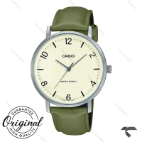 ساعت بند چرم سبز کاسیو MTP-VT03L-7B مردانه Casio-10424-G