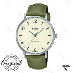 ساعت بند چرم سبز کاسیو MTP-VT03L-7B مردانه Casio-10424-G