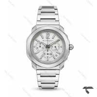 ساعت بولگاری Octo Roma مردانه کرنوگراف سیلور صفحه سفید Bvlgari-10624-G