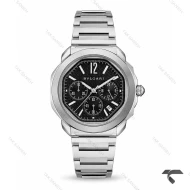 ساعت بولگاری Octo Roma اوکتا روما مردانه کورنوگراف سیلور مشکی Bvlgari-10625-G