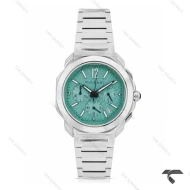 ساعت بولگاری Octo Roma مردانه کورنوگراف سیلور صفحه تیفانی Bvlgari-10626-G