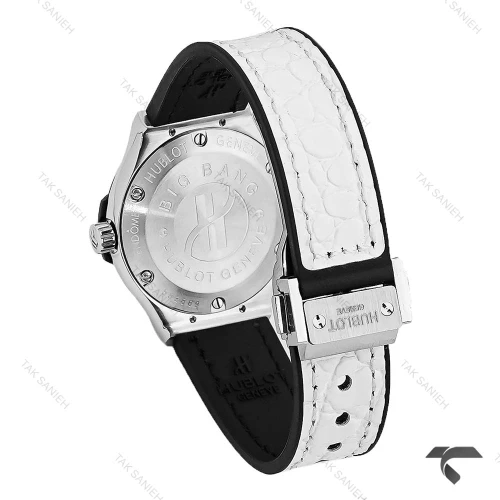 ساعت هابلوت مینی زنانه استیل بند چرم طرح دار سفید Hublot-10633-L