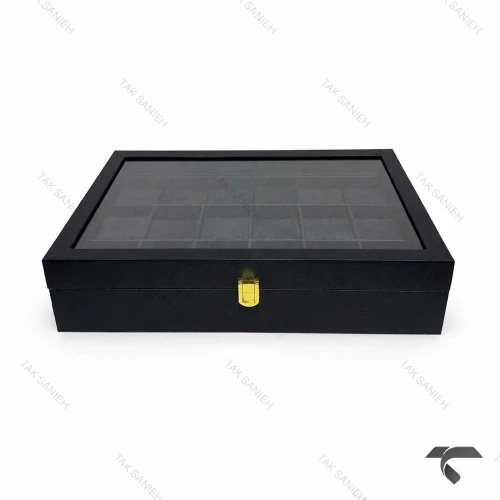 باکس ساعت مچی 18تایی مشکی Watches-Box-18-10665-U